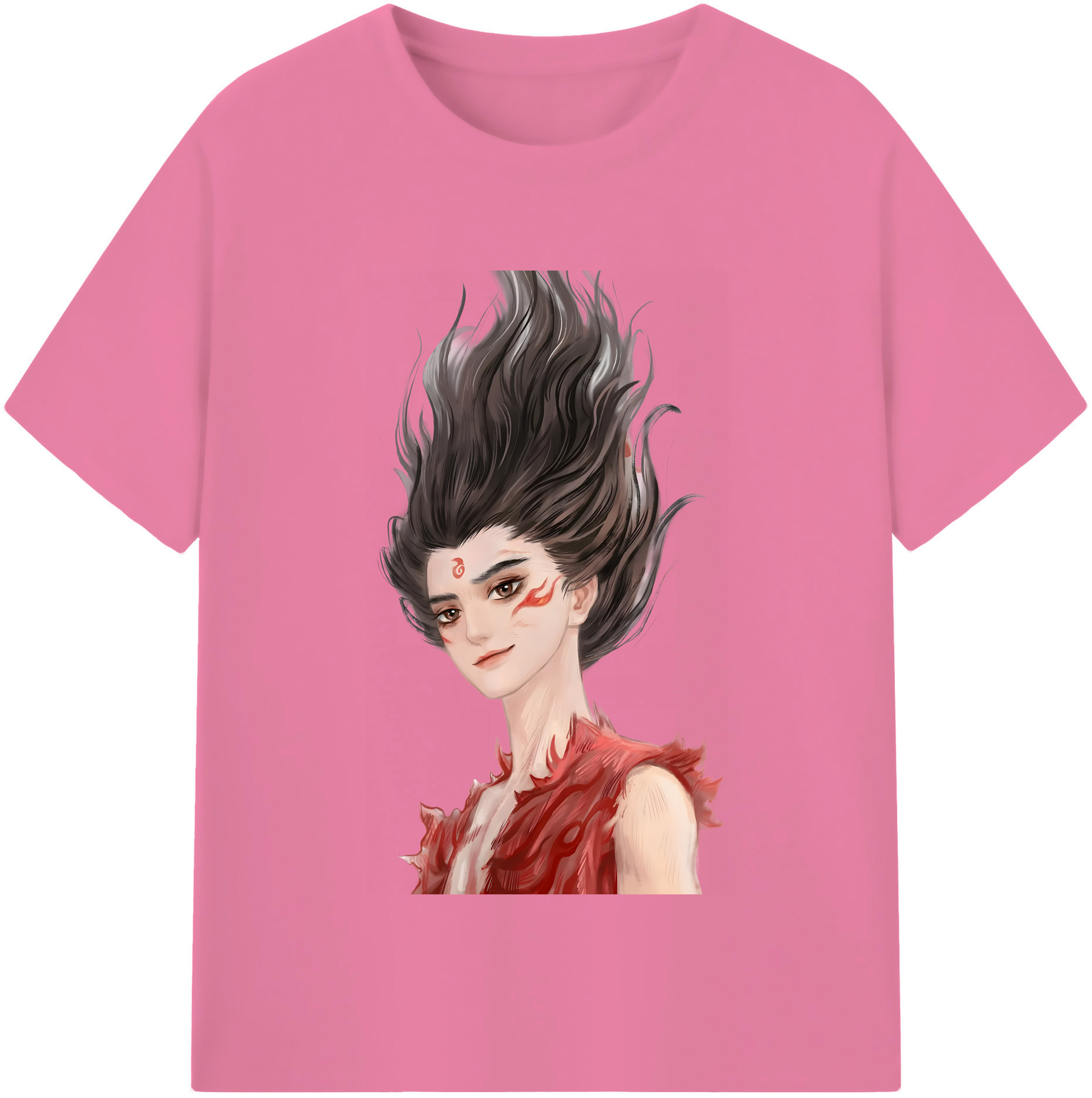 （画像用） Ne Zha 2 ナタ 魔童の大暴れ 綿100％半袖Tシャツ（フロントプリント）